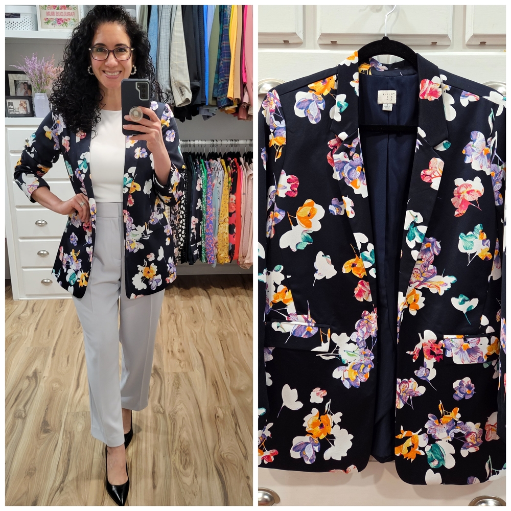 A New Day Navy Floral Open-Front Blazer